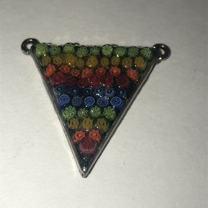 ❤️ 4/$10 Handcrafted Silver and resin pendant